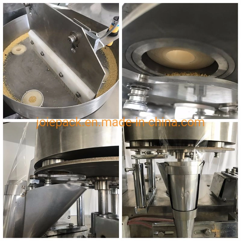 Jev-300g Industrial Vertical Automatic Peanut/Dates/Sugar/Granule/Grain Packing/Pack/Package/Packaging Soap Shampoo Water Juice Honey Filling Machine Price