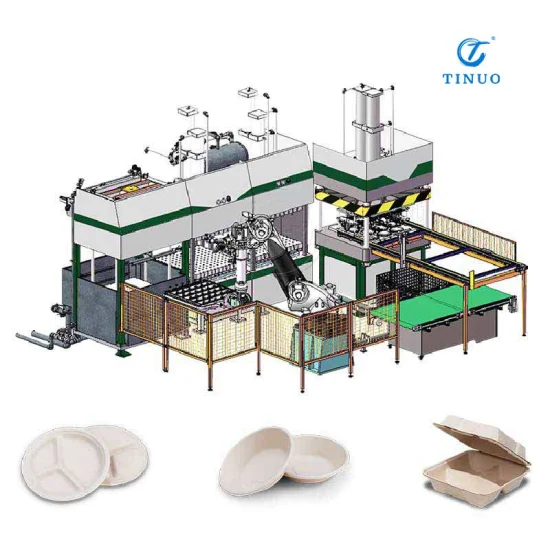 Bandeja de celulose de papel reciclada, papel compostável biodegradável, máquina descartável de utensílios de mesa para bagaço de cana-de-açúcar